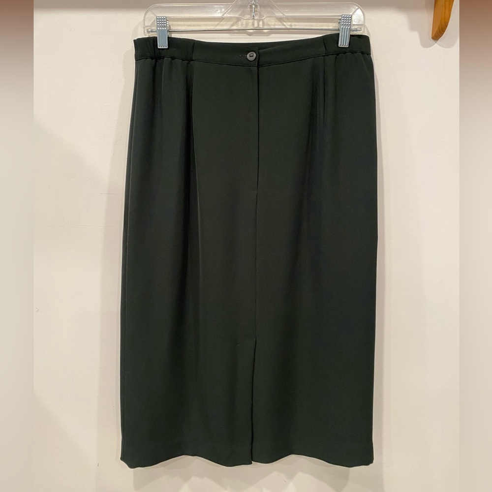 Vintage 80s 90s Canadian Union Label Pencil Skirt Jewel Tone Hunter Grn Size 12 - Picture 8 of 16